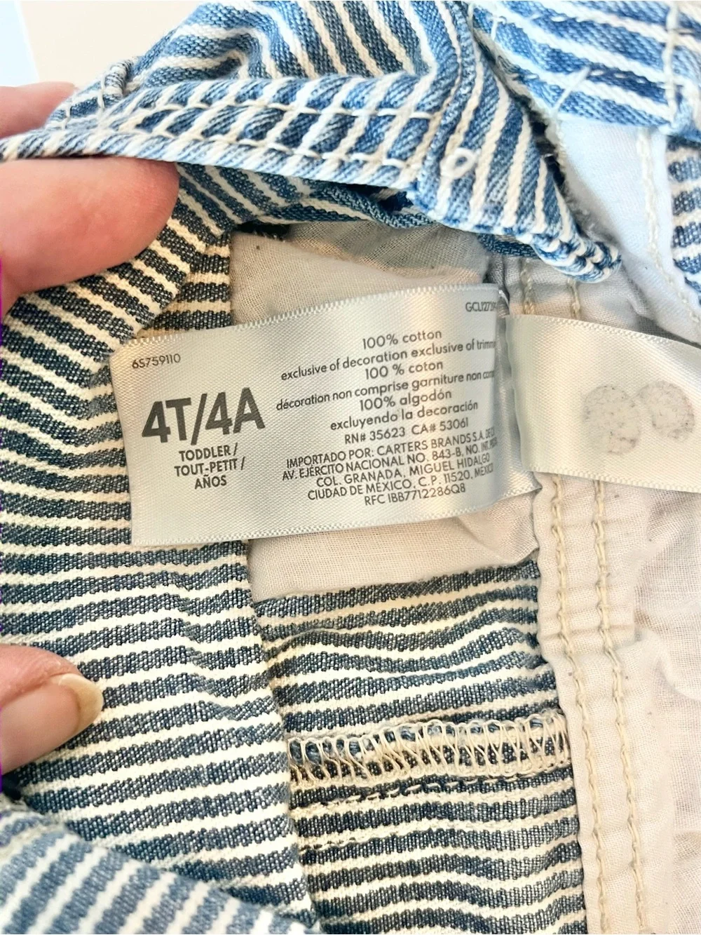 Vtg OshKosh B'gosh Striped Overalls Toddler 4T Railroad Hickory Vestbak USA